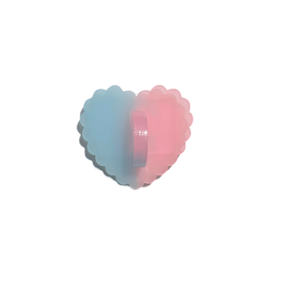 Pink/Blue Swirl Heart Stick-On Hook