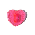 Pink Glitter Scalloped Heart Stick-On Hook