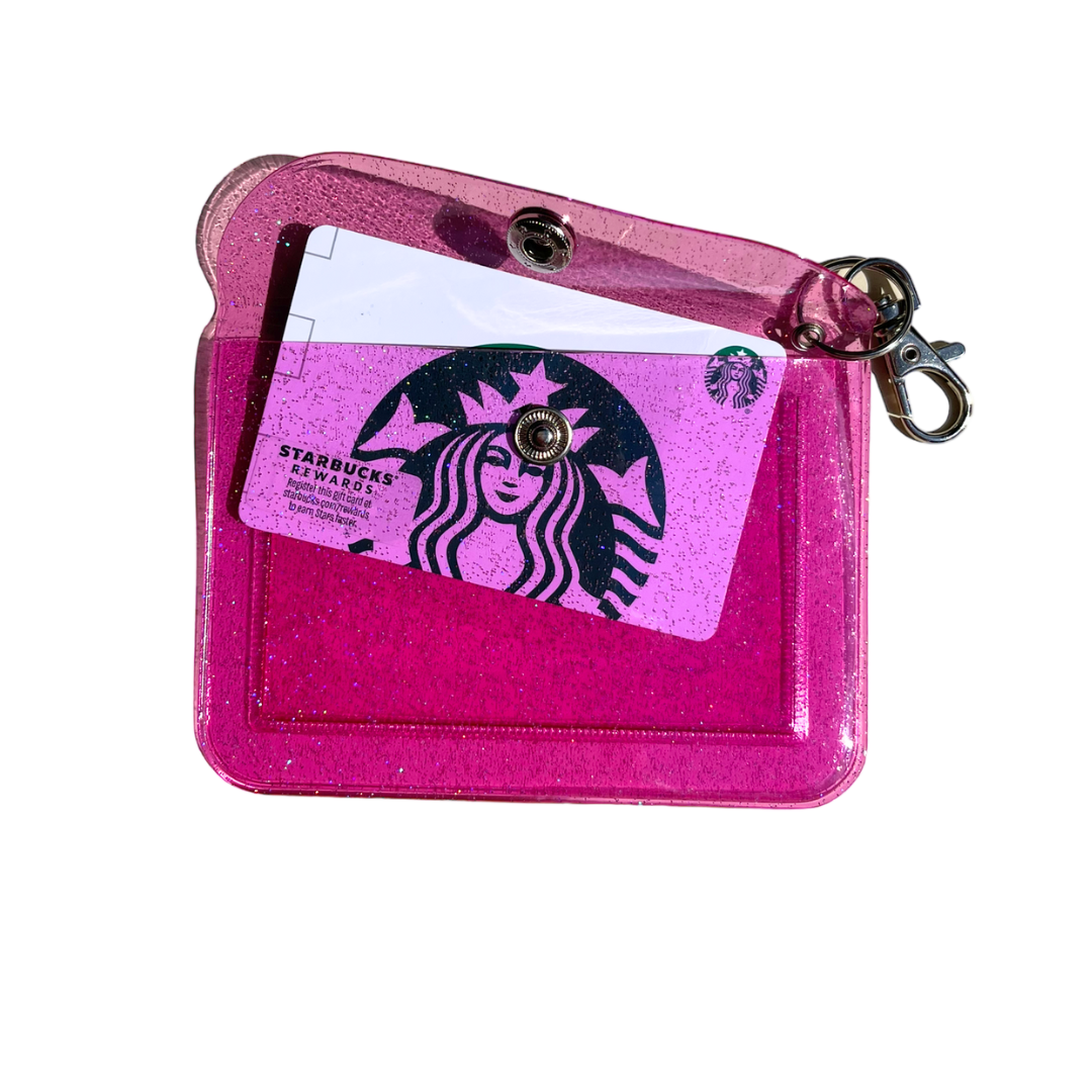 pink glitter wallet