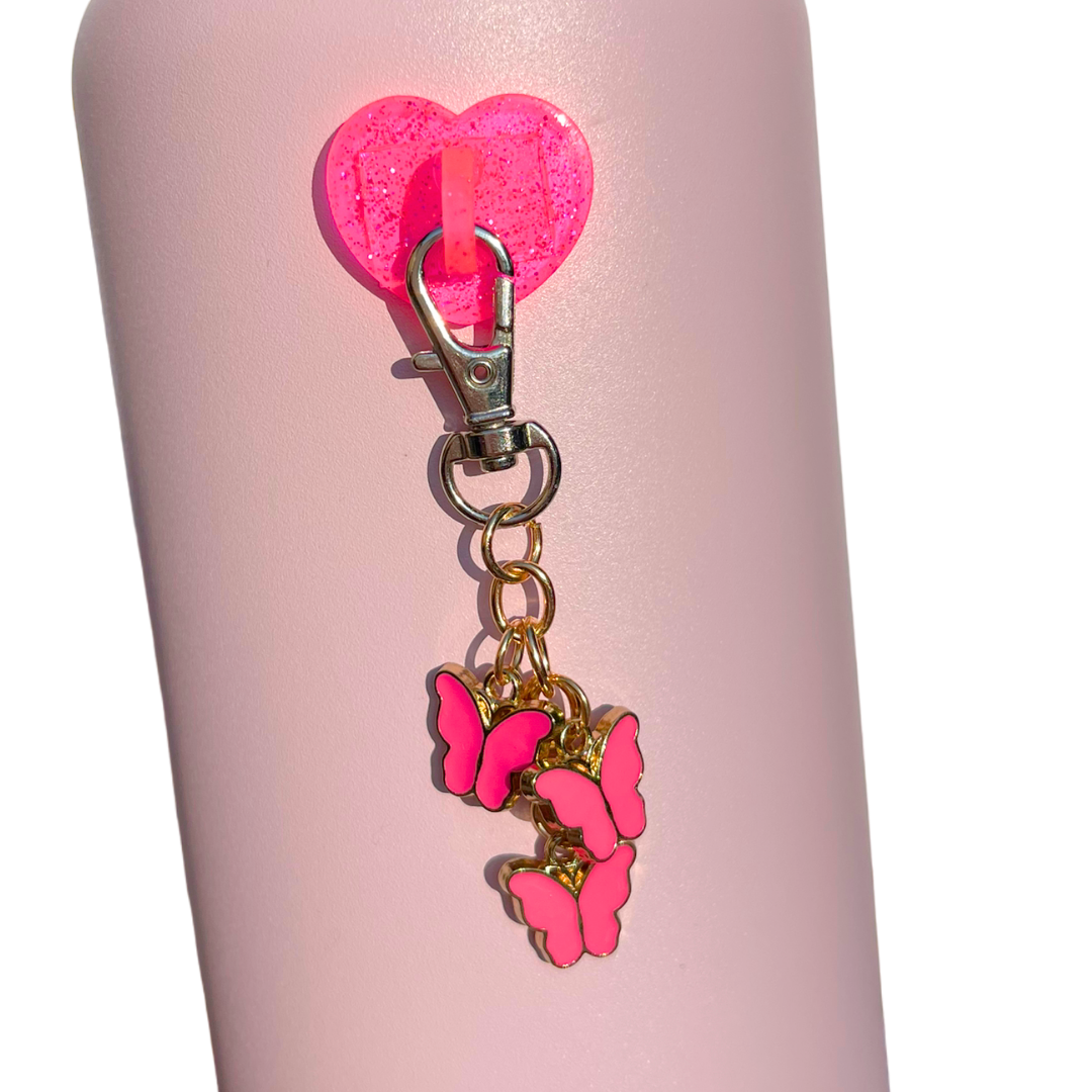 Hot Pink Butterfly Charm