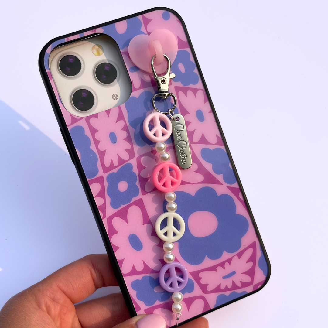 Peace Sign Girly Phone Charms