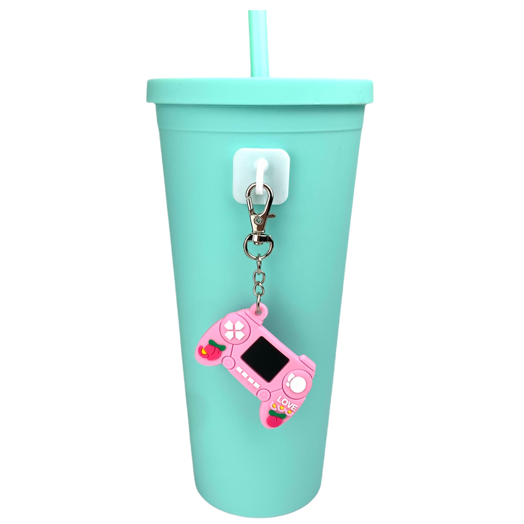 Pink Video Game Controller Water Bottle Accessory Charm