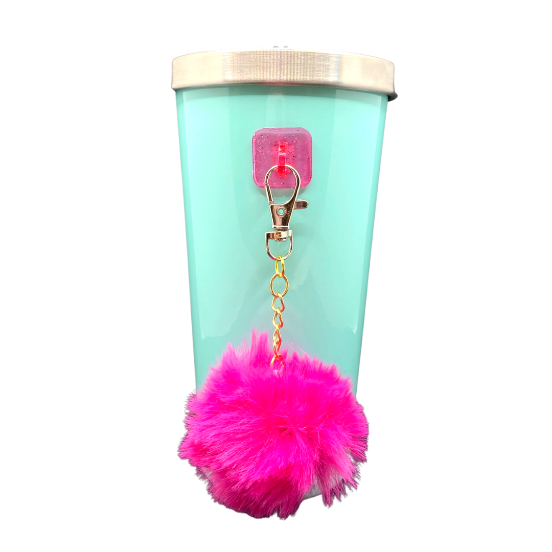 Pink PomPom Water Bottle Charm Accessories