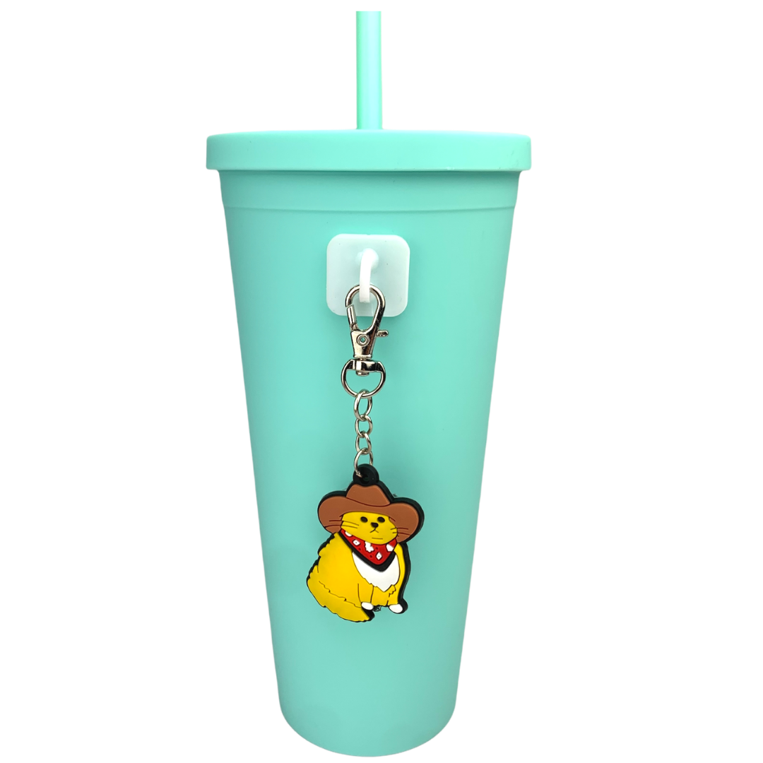 Cat with Hat Water Bottle Accessory Charm