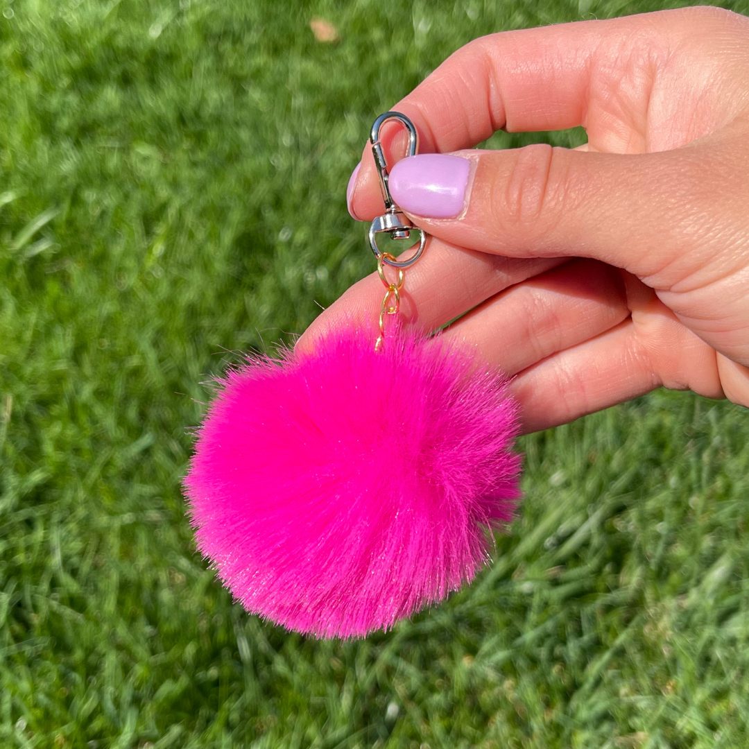 Pink PomPom Water Bottle Charm Accessories