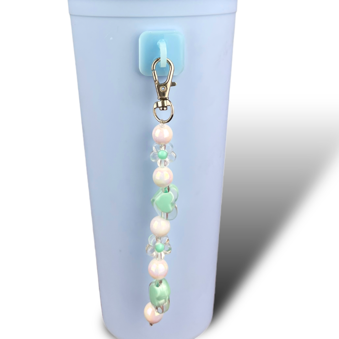 Blue Jelly Bead Charm Water Bottle