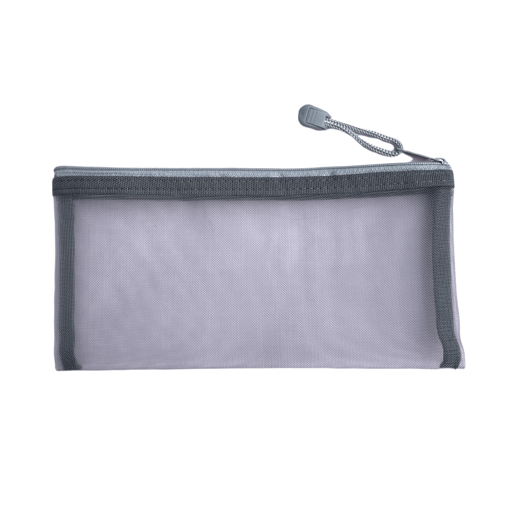 CharCharms Grey Zippered Pouch, Case, Holder, Charm Holder, mesh Baggie